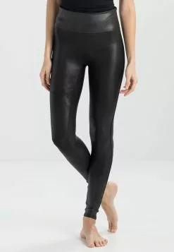 Spanx FAUX LEATHER LEGGINGS - Leggings - Strümpfe - Black