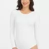 Spanx Suit Yourself Langärmeliger Body Mit U-Ausschnitt, Weiß -Spanx Verkaufsshop A32770s