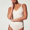 SPANX Bauchformender Tanga-Body Aus Satin, Weiß -Spanx Verkaufsshop C37106s
