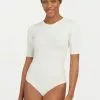 ​​​​​​​Spanx Suit Yourself Figurformender, Gerippter Body Mit Kurzen Ärmeln, Weiß -Spanx Verkaufsshop U84798s
